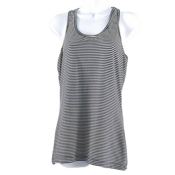 2/$15 Mondetta Womens Tank Top Black White Small Striped Racerback Sleeveless - Picture 1 of 6